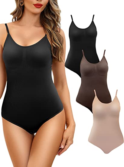 CharMma 2-Pack Seamless Tummy Control Shapewear Bodysuit with Thong