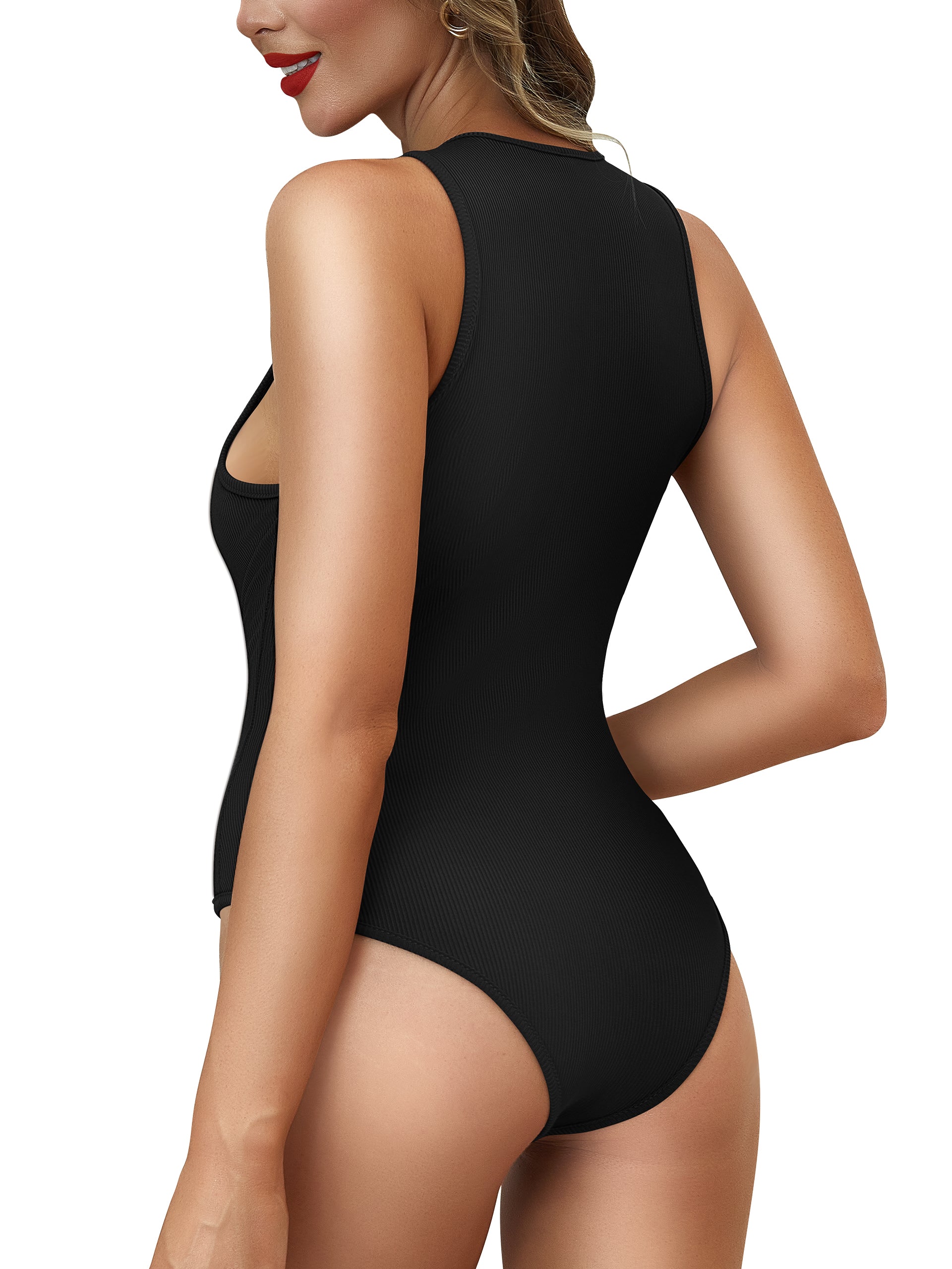 CHARMMA 3 Piece Bodysuits for Women - Sleeveless Body Shaper Ribbed Kn –  Charmma